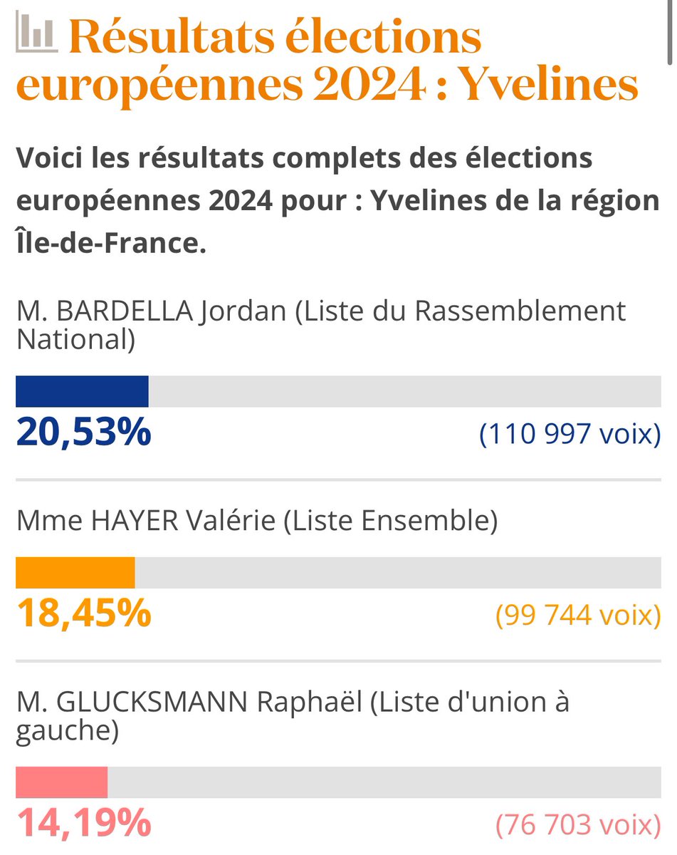 vianneyvdr's tweet photo. Le RN en tête dans les Yvelines 🚀
Un résultat historique dans ce département. C’est le fruit d’une dynamique nationale mais surtout du travail acharné des militants du @RN78Yvelines et du @RNJ_78 sous la direction de @Laurent_morin_ 

On continue dans les prochaines semaines ! https://t.co/UxTtVVtYWE