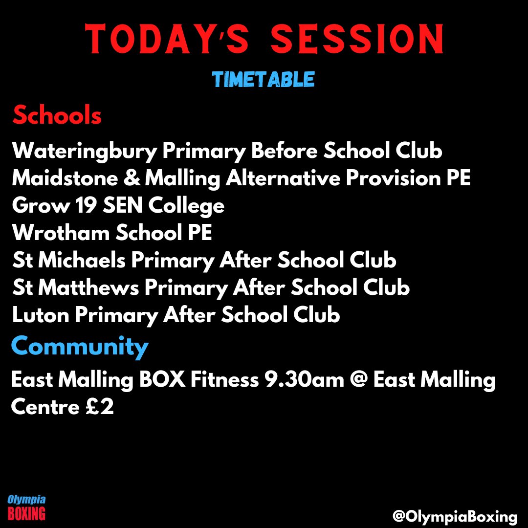 Today's Sessions🥊
#doorstepsport #communitysport #boxinginschools #olympiaboxing