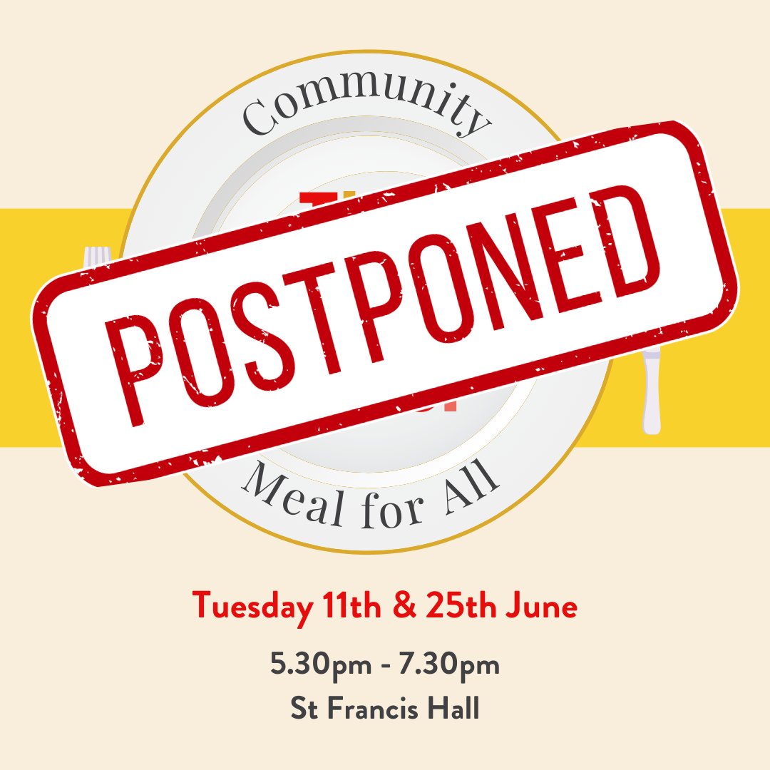 📣Announcement: There will be NO Community Meal in June📣

Our Community Meal is taking a break this month but will be back on Tuesday 9th July with our usual scran and socialising!

We look forward to seeing you there 🍲