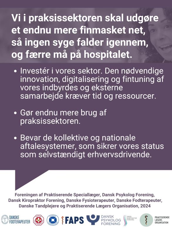Lad det nu være helt borgernært! Den samlede praksissektor i det nære sundhedsvæsen kan og bør have mere ansvar i fremtidens sundhedsvæsen - men det kræver politiske beslutninger og økonomisk investering at få det til at ske! #sundpol #dkpol