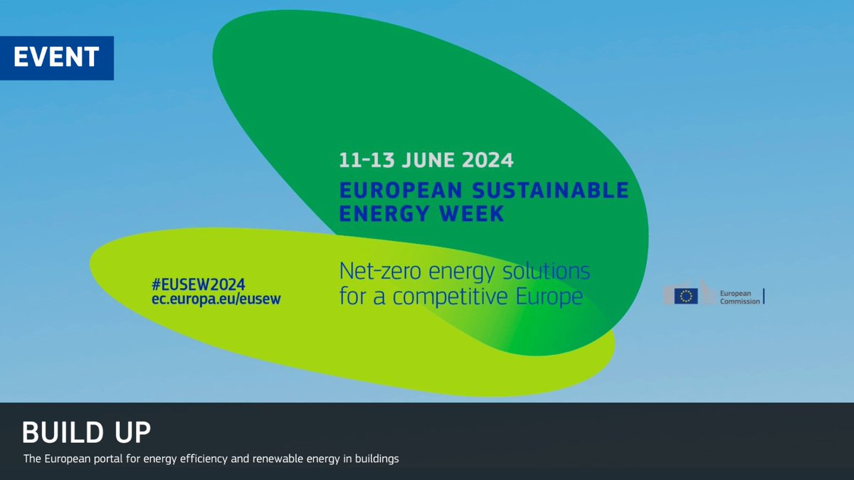 BUILD UP (@eu_buildup) on Twitter photo π¬We land at #EUSEW2024 tomorrow! From 11 to 13 June, Brussels will host the 18th edition of the <a href="/euenergyweek/">European Sustainable Energy Week</a> π
#EU_BUILDUP has compiled for you the keynote speeches and sessions related to #energyefficiency in #buildings.
Check the link and find out!πbuild-up.ec.europa.eu/en/news-and-evβ¦ π¬We land at #EUSEW2024 tomorrow! From 11 to 13 June, Brussels will host the 18th edition of the <a href="/euenergyweek/">European Sustainable Energy Week</a> π
#EU_BUILDUP has compiled for you the keynote speeches and sessions related to #energyefficiency in #buildings.
Check the link and find out!πbuild-up.ec.europa.eu/en/news-and-evβ¦