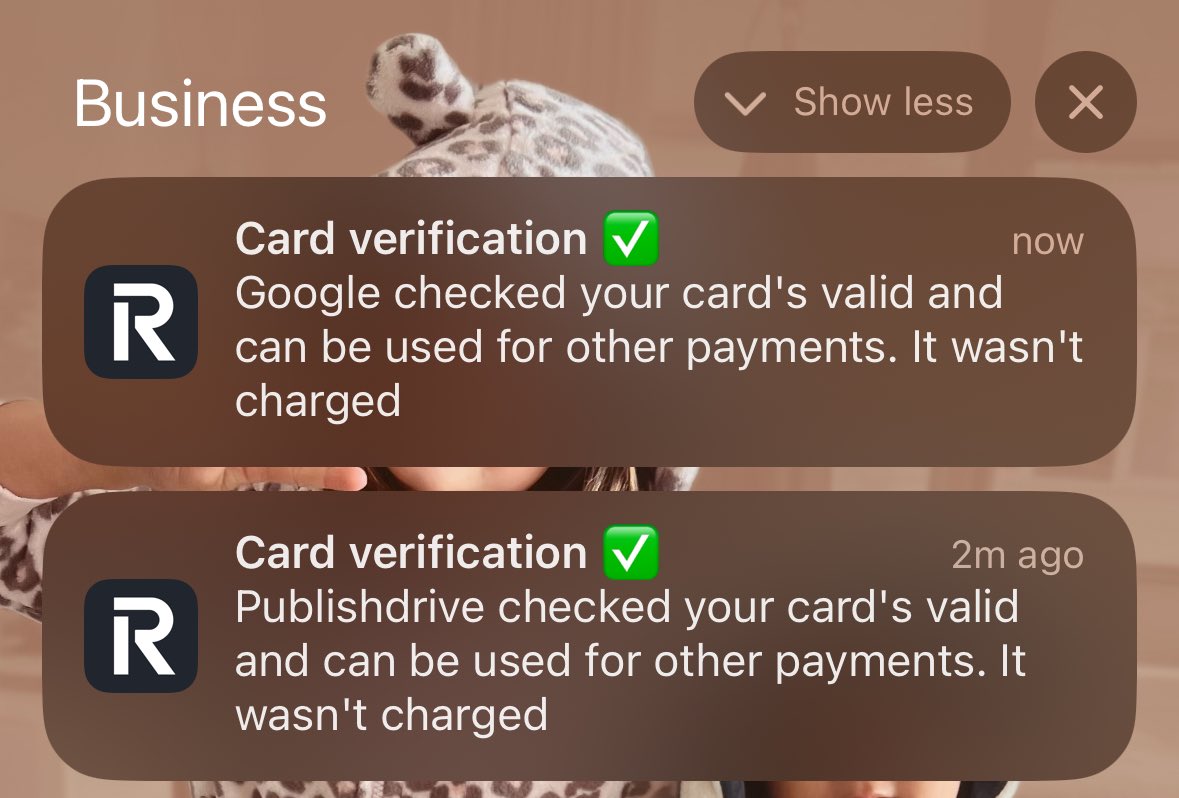 GergelyOrosz's tweet photo. Small touches that banks could/should have made in their mobile apps but most haven’t. Save for newcomers (in this case: Revolut.)

Exhibit #1: telling users about card verifications done by merchants, in a clear and easy-to-understand language.

Small, yet important things. https://t.co/1EflcbyWfq