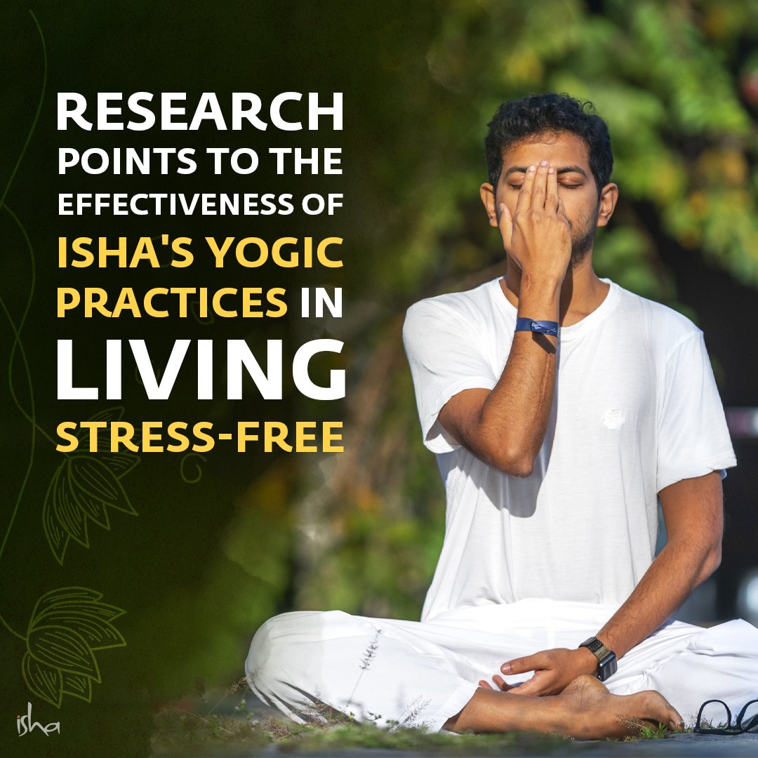 ishafoundation's tweet photo. Stress, tension and anxiety need not be a part of our lives. Yogic practices offered by Isha have been scientifically proven to reduce stress and promote physical and mental wellbeing.

Sadhasivam, S. et al. (2021, May 19). Isha Yoga Practices and Participation in Samyama Program are Associated with Reduced HbA1C and Systemic Inflammation, Improved Lipid Profile, and Short-Term and Sustained Improvement in Mental Health: A Prospective Observational Study of Meditators. Frontiers in Psychology, 12. https://t.co/pBhrrt0138

#Yoga #Meditation #Research