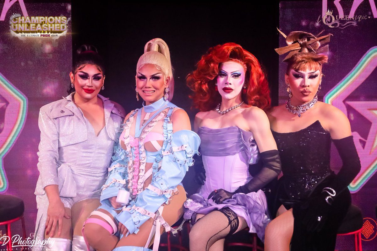 iqueenique's tweet photo. The CHAMPIONS of Philippine Drag 👑 @PreciousPaulaN @itsmekatkat @brianblack_ @thedejaa 

What’s your favorite #ChampionsUnleashed moment? Tag us in all your posts. 🌈 https://t.co/Dqz3s6gtuf