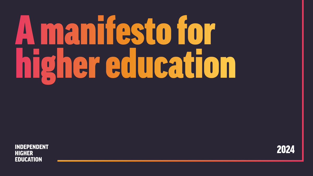 Independent_HE's tweet photo. 📣Today we publish our Manifesto for higher education.

Independent higher education providers are ready to support a new vision for the UK of transformation, growth and prosperity.

Read our 10 recommendations for the next Government👇

https://t.co/w0E5ChRhNu

#manifesto #IHE https://t.co/MxPFayW9KH