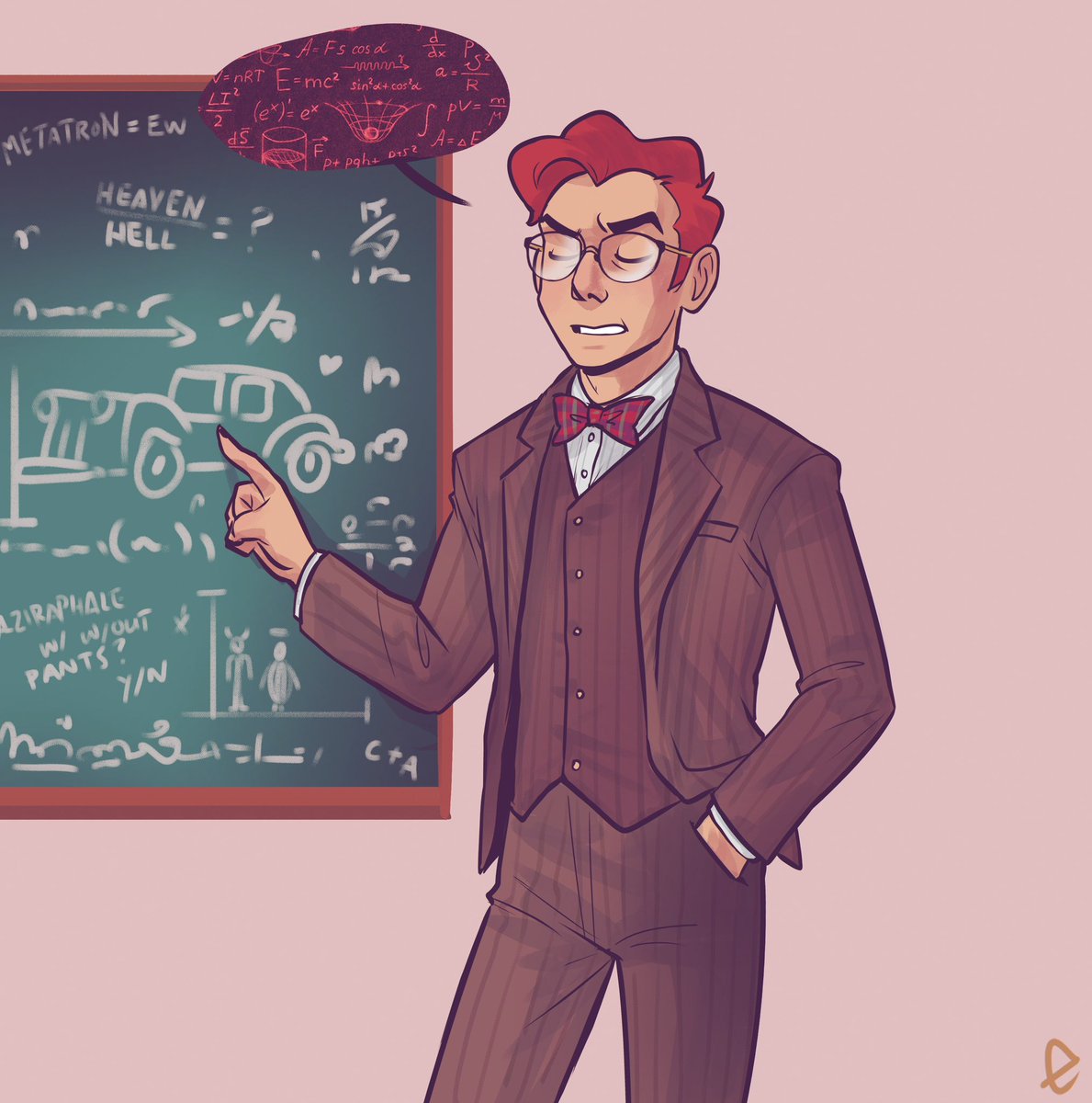 EnaBuns's tweet photo. Day 9! Heres a little Indiana Jones reference for you cuties also crowley in a tweed 3 piece suit?? 🤰🏻🤰🏻🤰🏻🤰🏻
#GoodOmensArt #goodomens #drawpride #ineffablehusbands #indianajones https://t.co/wqfG630UoF
