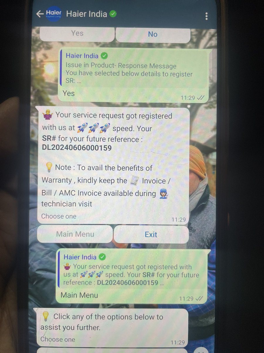 vivekkumar1708's tweet photo. Dear @IndiaHaier @HaierAppliances @GEAppliancesCo मैं Ac का शिकायत 10 दिन से कर रहा हूँ और आप लोग टाइम पे टाइम दें रहें हैं , कहने के लिए 5 साल गारंटी दे रहें Ac का 4 महीना नहीं हुआ और Ac नहीं चल रहा है निवेदन हैं की Ac को जल्दी से जल्दी ठीक करवाया जाए ! #haier #boycuthaier https://t.co/j5Do2Ep10y