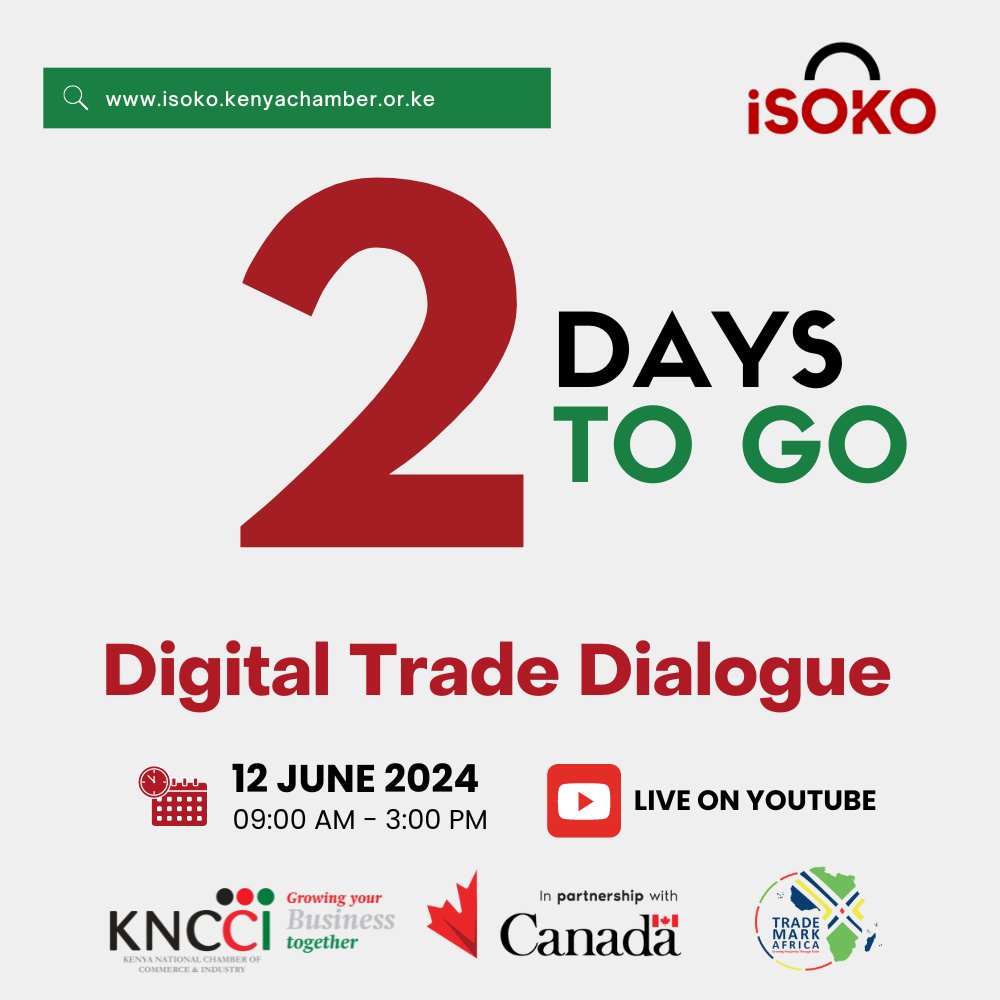 kenya_chamber's tweet photo. #iSOKO provides info on trade documents, procedures & standards that will ensure women traders in #EastAfrica participate in formal & structured trade, thus enabling them to grow to scale!
Explore the platform via the mobile app, USSD, or web. #DigitalTradeDialogue https://t.co/QZRXFbrXHk