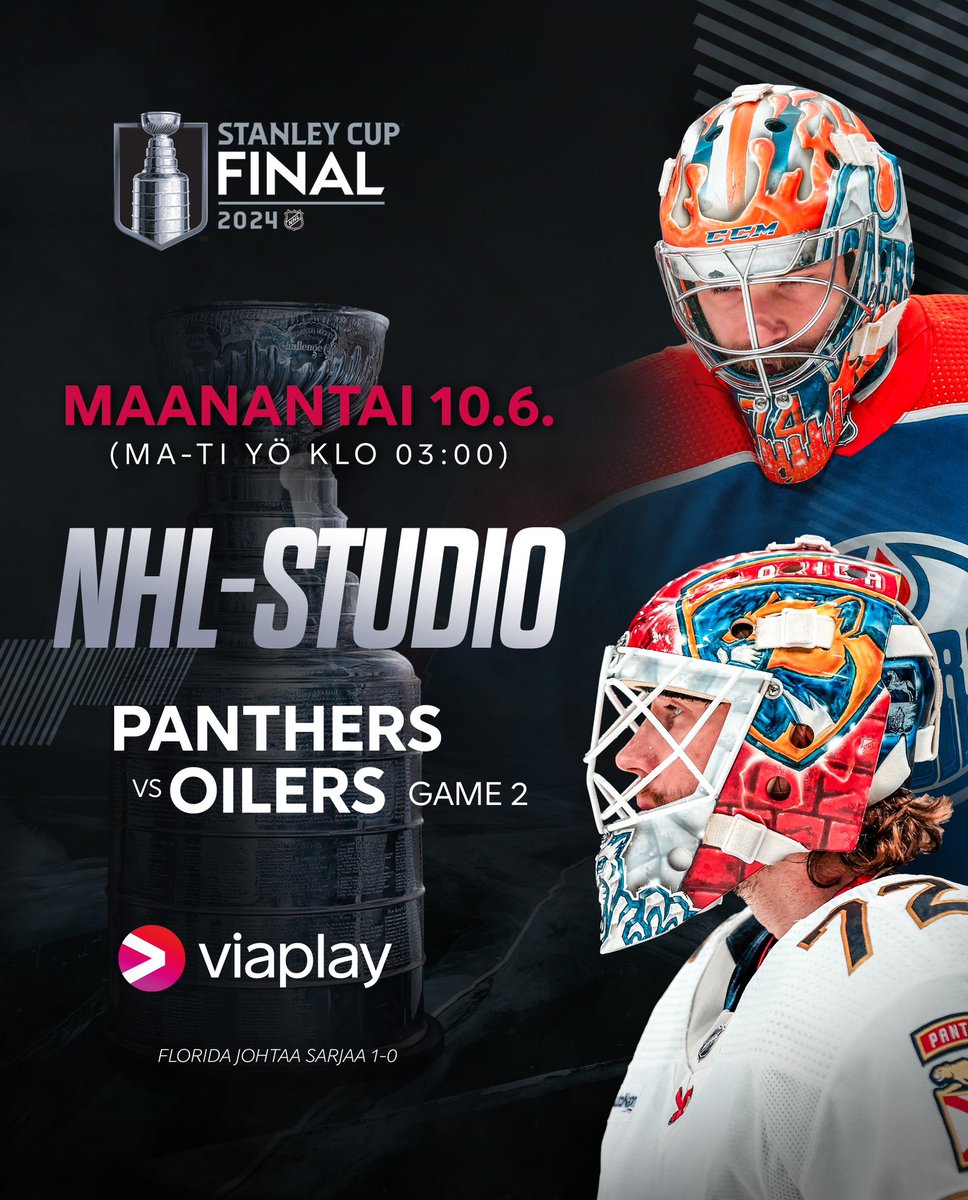 Se on maanantai ja ensi yönä taas mennään! 😍🔥

Vieläkö Sergei Bobrovsky pitää Oilersit kurissa?

NHL-studio starttaa ma-ti yönä klo 03:00.

🎥 <a href="/TuomasMeling/">Tuomas Meling</a> &amp; Lehtonen
🎙️ <a href="/makinenantti/">Antti Mäkinen</a> &amp; <a href="/TampereenPoika/">Ville Nieminen</a> 

➡️ viaplay.fi

#NHLfi