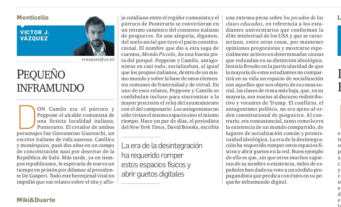 Sobre una vieja saga italiana y el pequeño inframundo que iba a emerger estas elecciones. De eso se ha escrito. Buen lunes. 
diariodesevilla.es/opinion/articu…