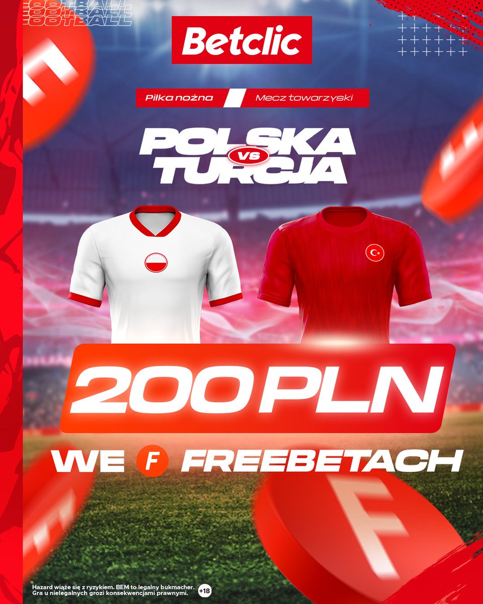 Betclic Polska 🔞 (@betclicpolska) on Twitter photo 🎁𝗞𝗢𝗡𝗞𝗨𝗥𝗦 🎁
🔎obserwuj <a href="/BetclicPolska/">Betclic Polska 🔞</a>
🔄 retweet
💬 wytypuj dokładny wynik i strzelca ostatniego gola w meczu #POLTUR + dodaj #KonkursBetclic + podaj login
💰 Pulę 200 zł we freebetach podzielimy między wszystkich, którzy trafią.
🔞 Gramy do 20:45. 🎁𝗞𝗢𝗡𝗞𝗨𝗥𝗦 🎁
🔎obserwuj <a href="/BetclicPolska/">Betclic Polska 🔞</a>
🔄 retweet
💬 wytypuj dokładny wynik i strzelca ostatniego gola w meczu #POLTUR + dodaj #KonkursBetclic + podaj login
💰 Pulę 200 zł we freebetach podzielimy między wszystkich, którzy trafią.
🔞 Gramy do 20:45.