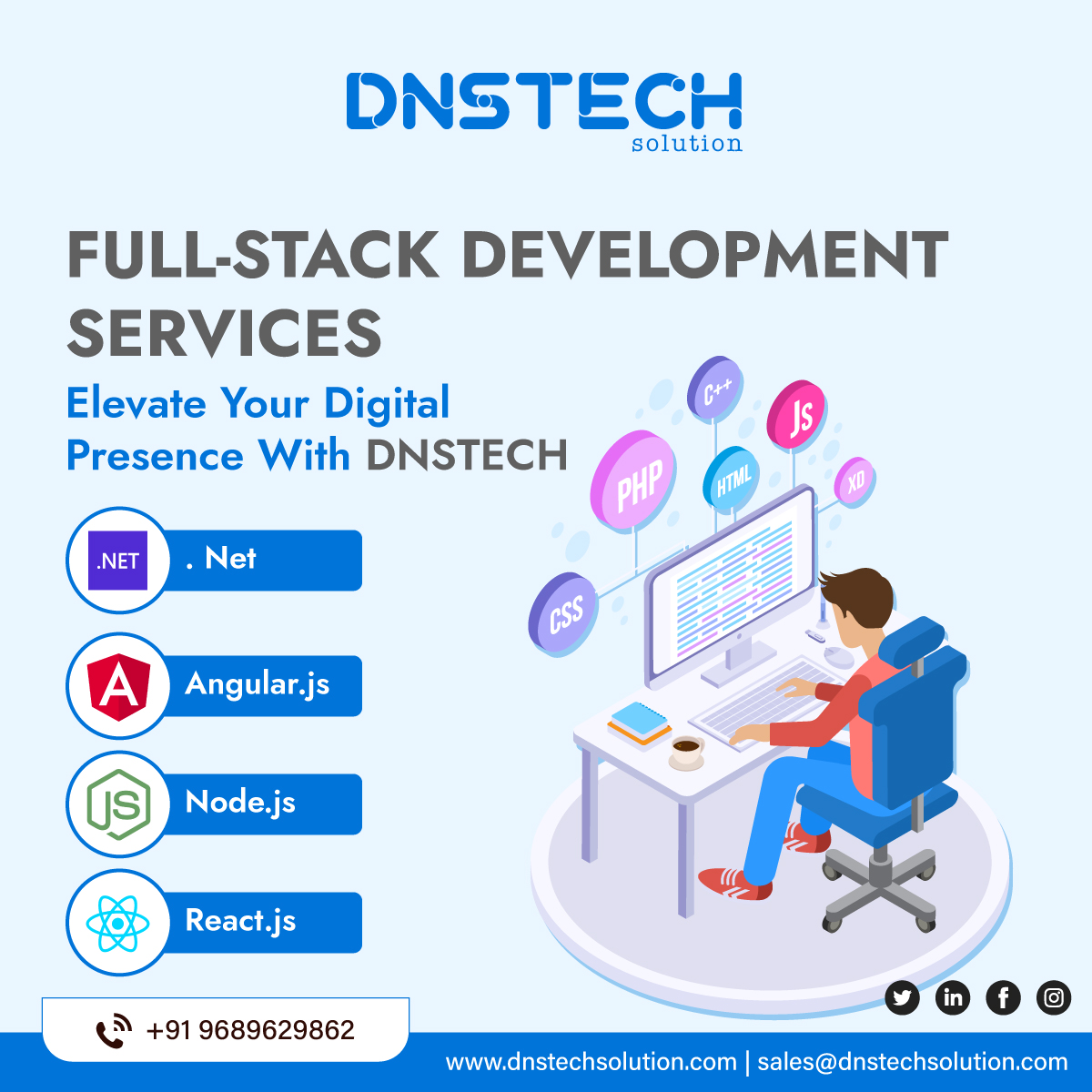 DnstechSolution's tweet image. Elevate your digital presence with cutting-edge #FullStackDevelopmentServices from DNSTECH.
Visit us : dnstechsolution.com
#FullStackDevelopmentServicesinIndia #Dotnet #AngularJS #NodeJS #ReactJS #FullStackDevelopmentCompanyinIndia #HireFullStackDeveloper #DNSTECHSolution