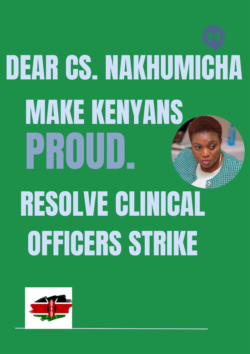 BonfaceMbaka's tweet photo. #ClinicalOfficersStrike
@Nakhumicha_S ,@muthonikenya as the people Kenyans have entrusted with Leadership in @MOH_Kenya, you should stop taking Kenyan's health for granted. Resume negotiations with KUCO, end the 71days strike, Kenyans are suffering.@WilliamsRuto, @koske_felix https://t.co/nusCF1Muad