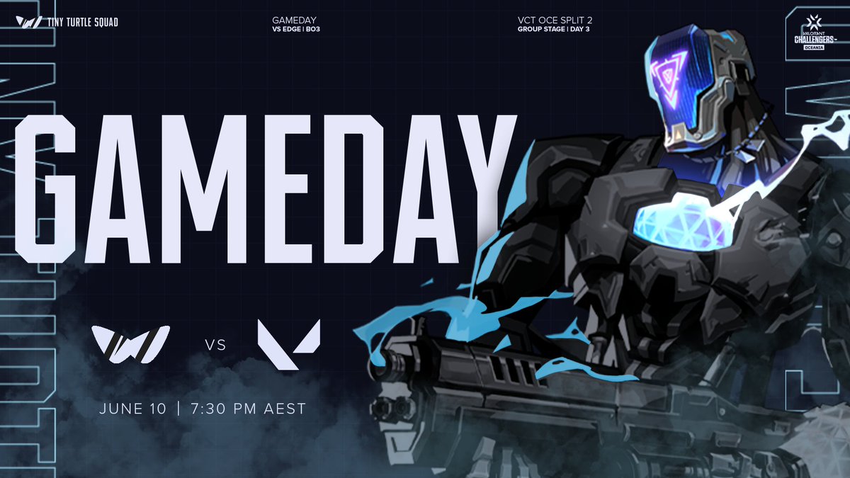 VS'ing EDGE tonight at 7:30PM AEST 🐢

twitch.tv/merlinjpc

#ChallengersOceania | #squirtingturtles | #TTS