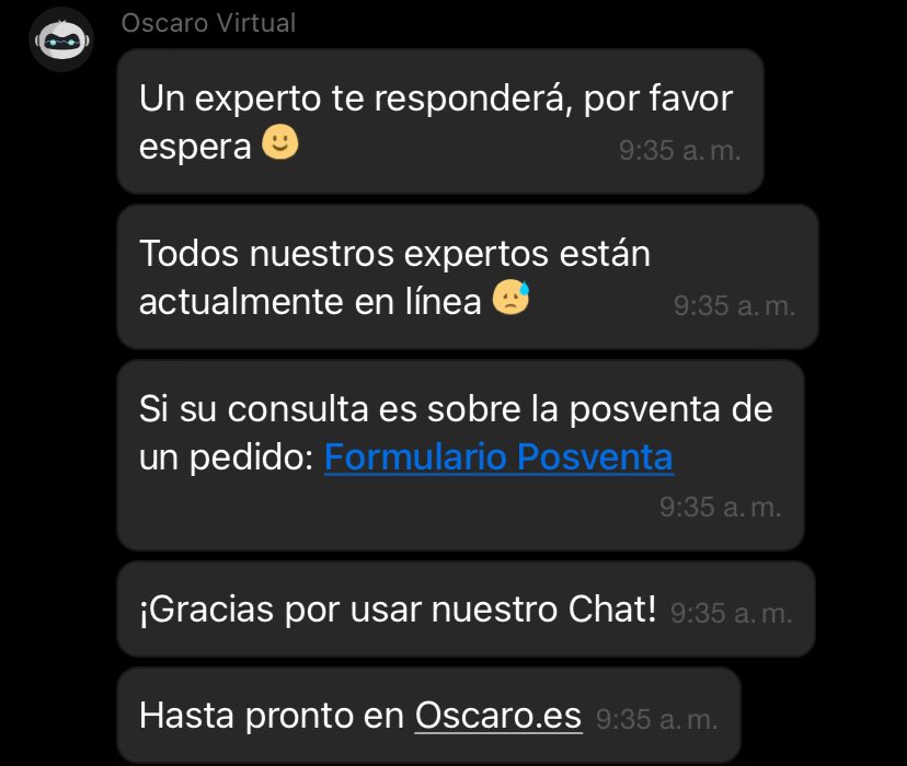Da igual cuando leas esto, esta es la respuesta de <a href="/Oscaro_ES/">Oscaro España</a> 
Podéis probar también por teléfono, suerte si alguien te atiende