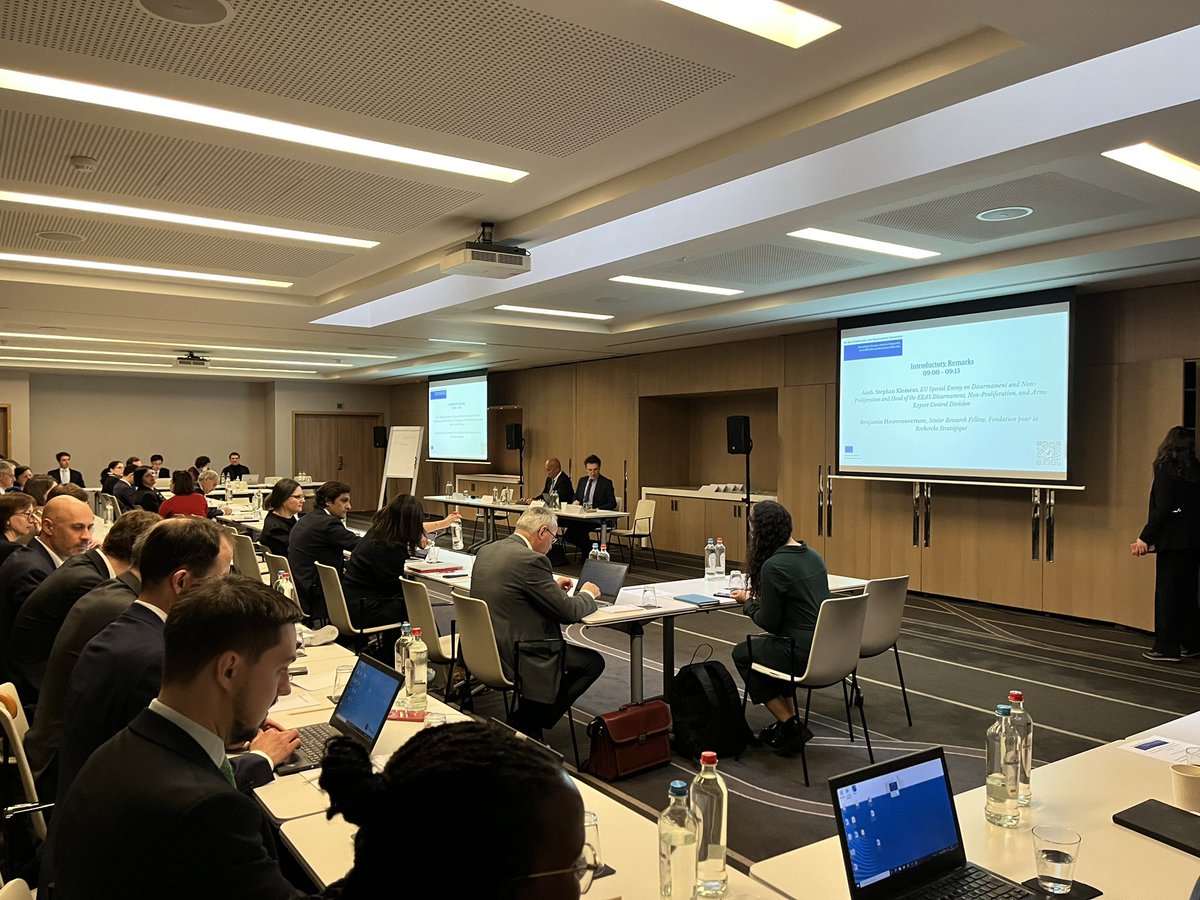 EU Non-Proliferation and Disarmament (@eu_nonprolif) on Twitter photo The annual 🇪🇺#EUNPDC Consultative Meeting organised by <a href="/FRS_org/">FRS</a> on behalf of <a href="/EU_NonProlif/">EU Non-Proliferation and Disarmament</a> <a href="/eu_eeas/">European External Action Service - EEAS 🇪🇺</a> <a href="/EU_FPI/">EU Service for Foreign Policy Instruments 🌐</a> begins this morning!
Participants will meet today and Thursday to discuss key #ArmsControl #Disarmament & #Nonproliferation issues 🧵 The annual 🇪🇺#EUNPDC Consultative Meeting organised by <a href="/FRS_org/">FRS</a> on behalf of <a href="/EU_NonProlif/">EU Non-Proliferation and Disarmament</a> <a href="/eu_eeas/">European External Action Service - EEAS 🇪🇺</a> <a href="/EU_FPI/">EU Service for Foreign Policy Instruments 🌐</a> begins this morning!
Participants will meet today and Thursday to discuss key #ArmsControl #Disarmament & #Nonproliferation issues 🧵