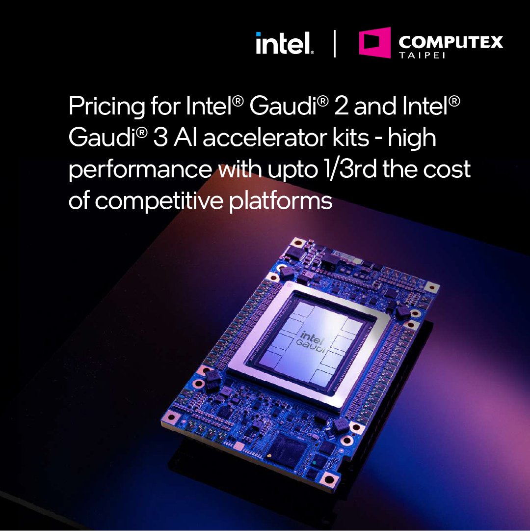 Intel_Indonesia's tweet image. At #Computex2024, Intel CEO Pat Gelsinger unveiled all new Intel®️ Xeon®️ 6 processors, Lunar Lake architecture and 80+ new AI PC designs and standard AI kits including eight Intel® Gaudi® 2 &amp;amp; 3 accelerators. Watch this video to catch the replay - intel.ly/3RmeXNv
