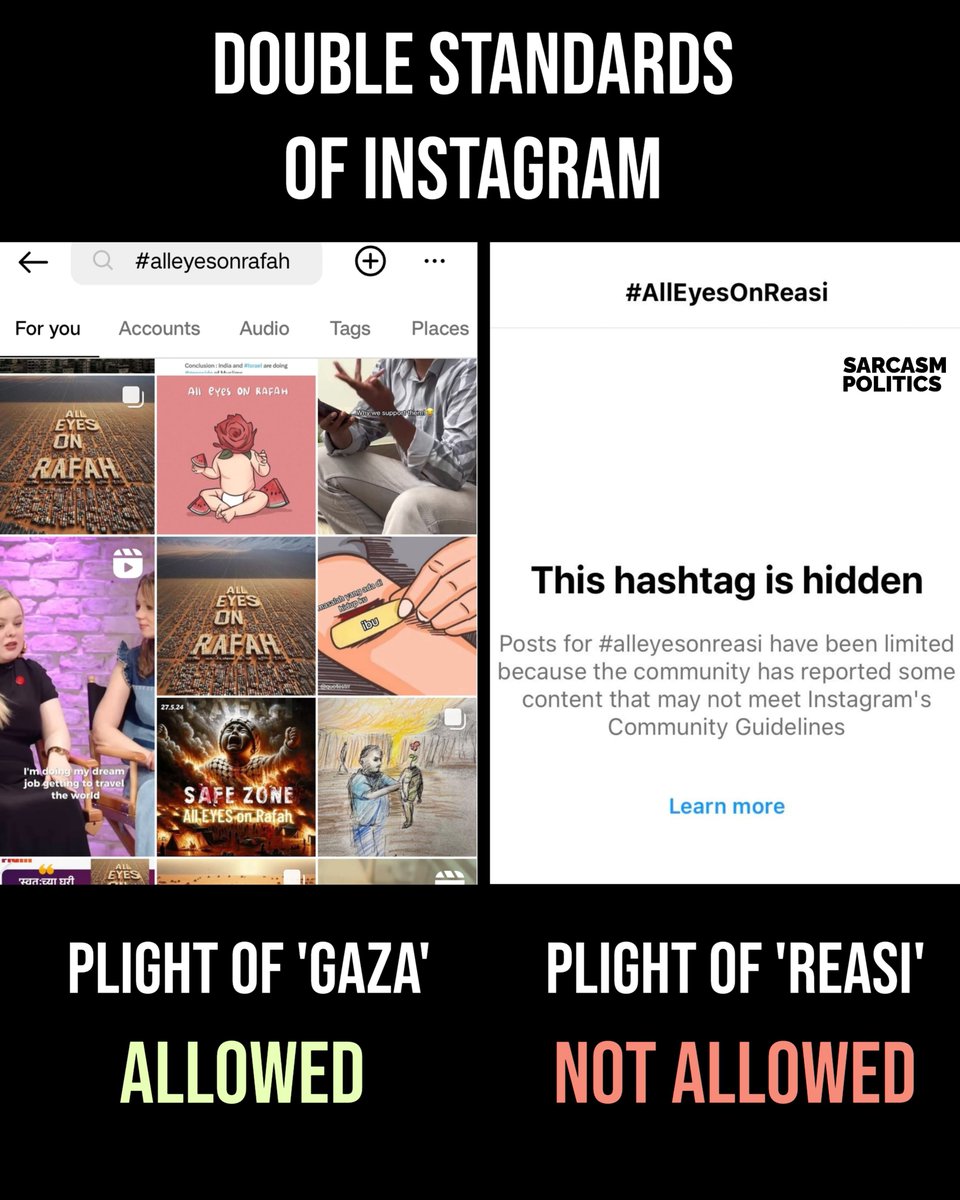 erbmjha's tweet image. Instagram supports 𝗛𝘂𝗺𝗮𝗻 𝗥𝗶𝗴𝗵𝘁𝘀..

But 𝗛𝗶𝗻𝗱𝘂𝘀 𝗲𝘅𝗰𝗹𝘂𝗱𝗲𝗱…

Guess which community has reported the hashtag #AllEyesOnReasi ??