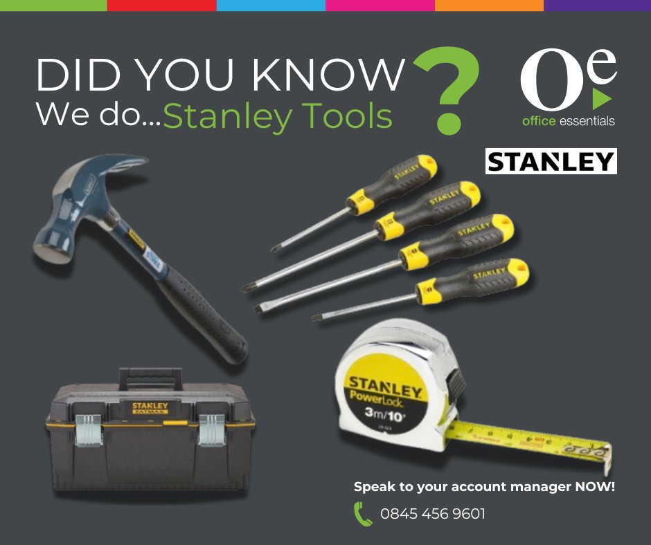 connectwithOE's tweet photo. We have a great supply of Stanley Tools available!  ⚒️

Speak to your account manager NOW -  0845 456 9601
https://t.co/xTn5ghwgnF
 #stanleytools https://t.co/7rlzXQWcco