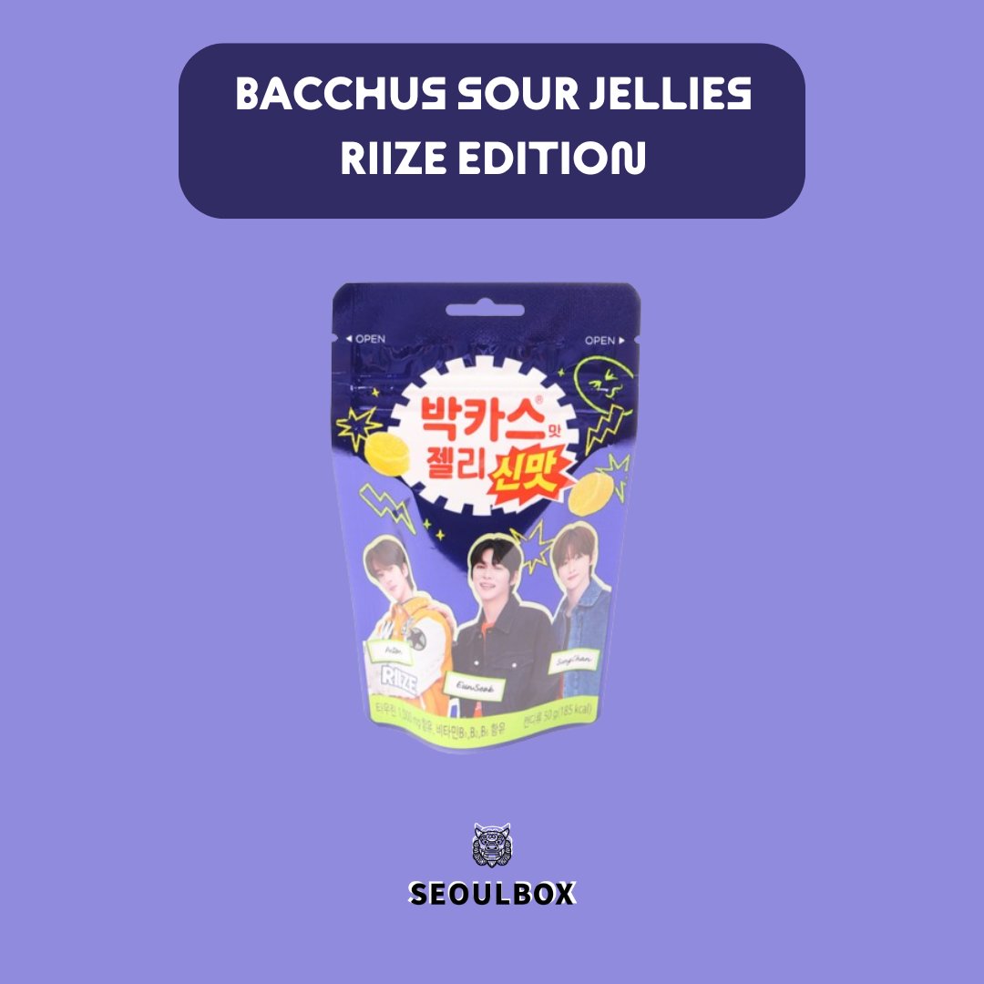 Electrify your taste buds with Bacchus Sour Jellies RIIZE Edition! 🍬⚡ Enjoy the tangy burst of South Korea's #1 energy drink and sour jellies.

Order yours now: myseoulbox.com/pages/seoulbox…

#Koreansnacks #Koreanfood #kpopsnacks #Koreafoodie #unboxyourseoul #seoulbox