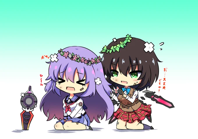 スコアタで頑張ってくれてる盾チーム#ヘブバン#ヘブバンファンアート#蒼井えりか#入江みゆき 