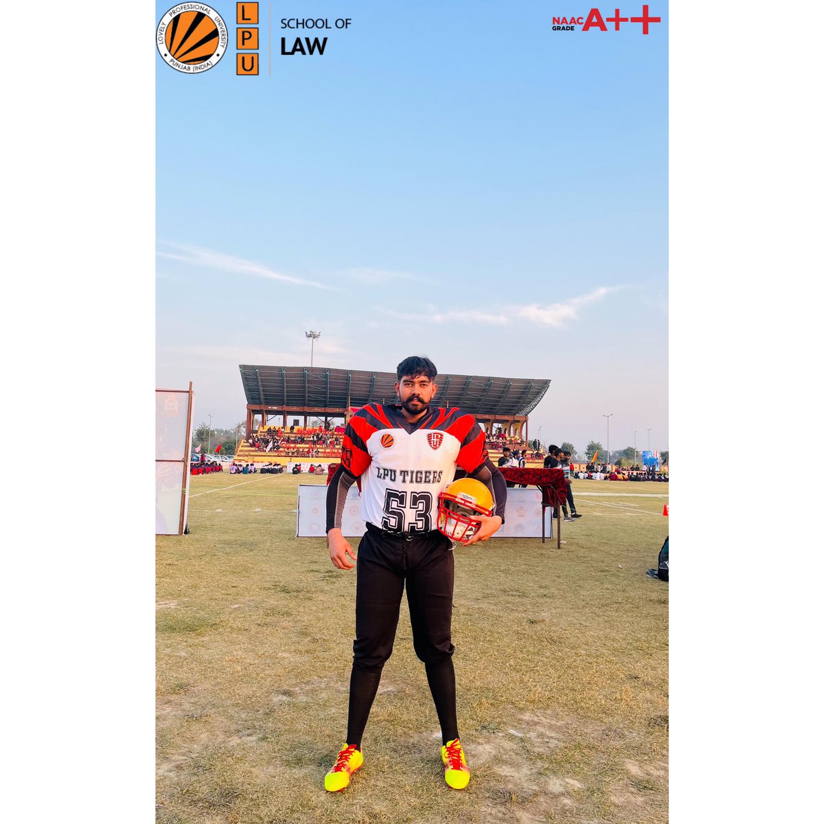 LPUlawSchool's tweet image. #Throwbackpost Big shoutout to Harshit Choudhary from LPU School of Law for leading the way as we secured 2nd place in the All India Inter University American Football Championship 2023 at Raja Mahendra Pratap Singh State University, Aligarh! 🏈🥈 #LPU #SchoolOfLaw