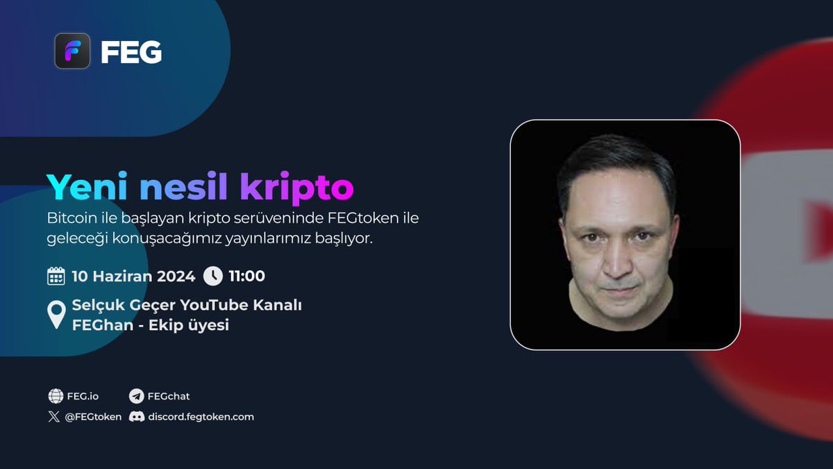 Vedat Oğuz 🦍🔱 (@vedatoguzzz) on Twitter photo In 50 minutes, we will be the guest of Selçuk geçer live broadcast on youtube. This is proud for all of us. #FEGTOKEN is the revolution itself. This will be the crypto defi revolution of the whole world. <a href="/RTRcrypto/">RTRcrypto</a> <a href="/FEGtoken/">FEG (Feed Every Gorilla)</a> <a href="/backerfigth/">Han</a> <a href="/_selcukgecer/">selçukgeçer</a> @FEGtoken1000x @Ste_Cha_FEG In 50 minutes, we will be the guest of Selçuk geçer live broadcast on youtube. This is proud for all of us. #FEGTOKEN is the revolution itself. This will be the crypto defi revolution of the whole world. <a href="/RTRcrypto/">RTRcrypto</a> <a href="/FEGtoken/">FEG (Feed Every Gorilla)</a> <a href="/backerfigth/">Han</a> <a href="/_selcukgecer/">selçukgeçer</a> @FEGtoken1000x @Ste_Cha_FEG