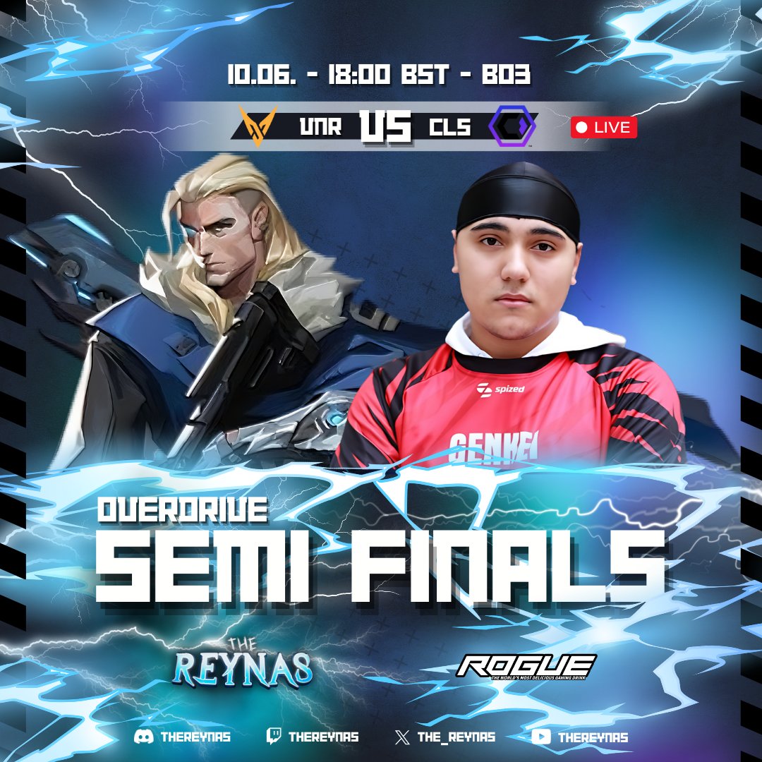 The_Reynas's tweet photo. 🔵🟣Semi-Finals🟣🔵
Today we begin with the first of the Semi-Finals this should be a banger!! Will Coalesce challenge the giants? 🔥👀
@VanirGG vs @TeamCoalesce
18:00 BST today on https://t.co/iEKmBcxAgM
#Overdrive #TheReynas https://t.co/9O0G67zXlk