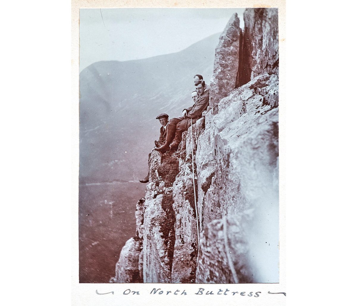 Mountaineer Harry MacRobert captures his fellow climbers on Buachaille Etive Mor. Taken on 9th June 1912, this comes from the climbing albums of MacRobert. (Acc.14275) #EYAOutside 🏔️🚶🏔️
