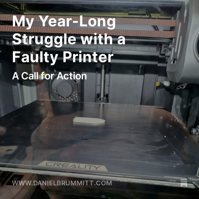 dan__brummitt's tweet image. Despite purchasing replacement parts and receiving  shipments of supposed fixes, the machine remains as problematic as ever.  This blog post is both a detailed account of the issues and a call for  escalation and resolution. Here's my story.

#TechSupportNightmare #Creality3D