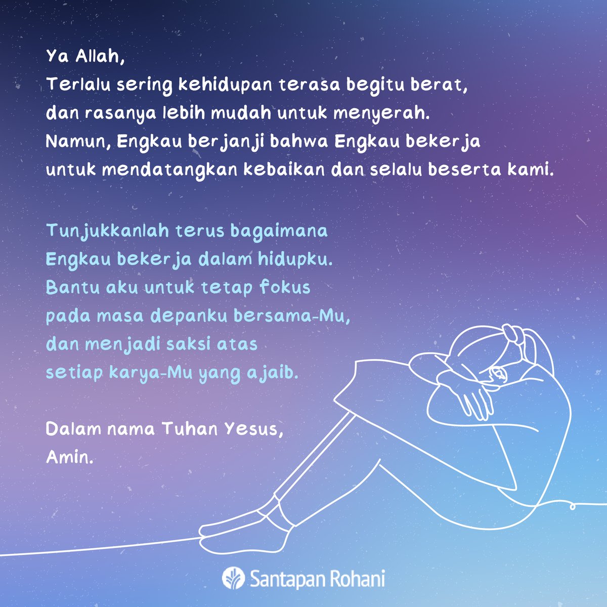 SantapanRohani's tweet photo. Ketika tidak bisa melihat rencana-Nya, percayalah pada hati-Nya.
#SantapanRohani #OurDailyBreadMinistries #prayer #christianpray #prayforunity #unity #rohanikristen #saatteduh #renungankristen #doakristen #putusasa #berserah https://t.co/vlxhK1aAG9