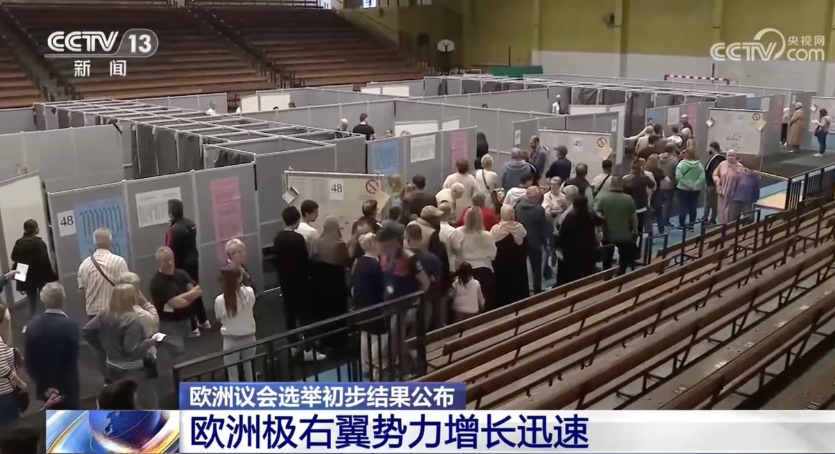 BusinessBeijing's tweet image. Right-wing groups are projected to secure substantial gains in the 2024 European Parliament (EP) election, diminishing the influence of centrist parties, according to preliminary estimate results released by the EP early Monday. #EUelection