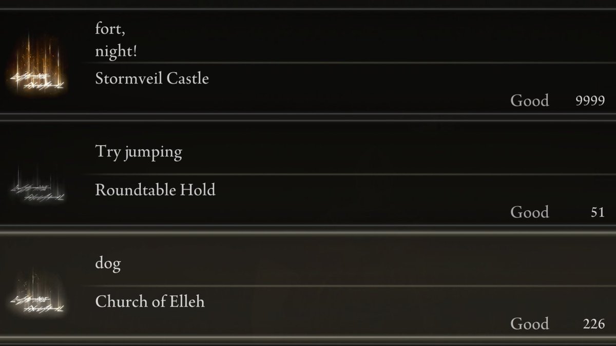 Oroboro's tweet photo. My "fort, night!" message that got 9999 upvotes during Elden Ring launch made my character invincible for a month and confused the entire Japanese playerbase. https://t.co/YgFy23DrG0