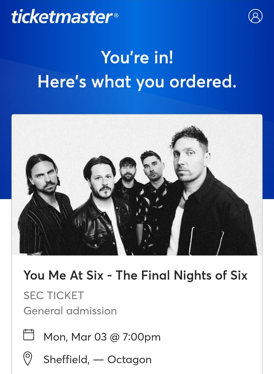 redstar1987's tweet photo. @youmeatsix see you guys in Sheffield 🖤 https://t.co/lVij3sayvQ