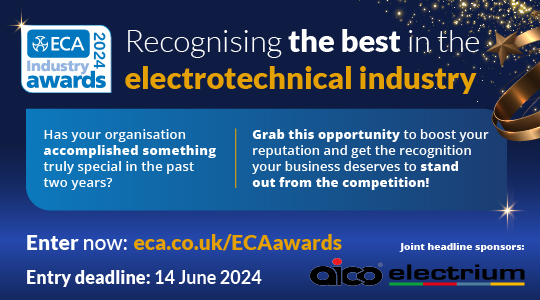 ECALive's tweet photo. 🚨5️⃣ days to go to enter the ECA Industry Awards!🏆 

Time is running out to enter this year's Awards. 

Don't miss your opportunity to have your business recognised as the best in the electrotechnical industry.

Enter now: https://t.co/TqEIy31pVW

#ECAAwards24 https://t.co/pOyAz70a2m