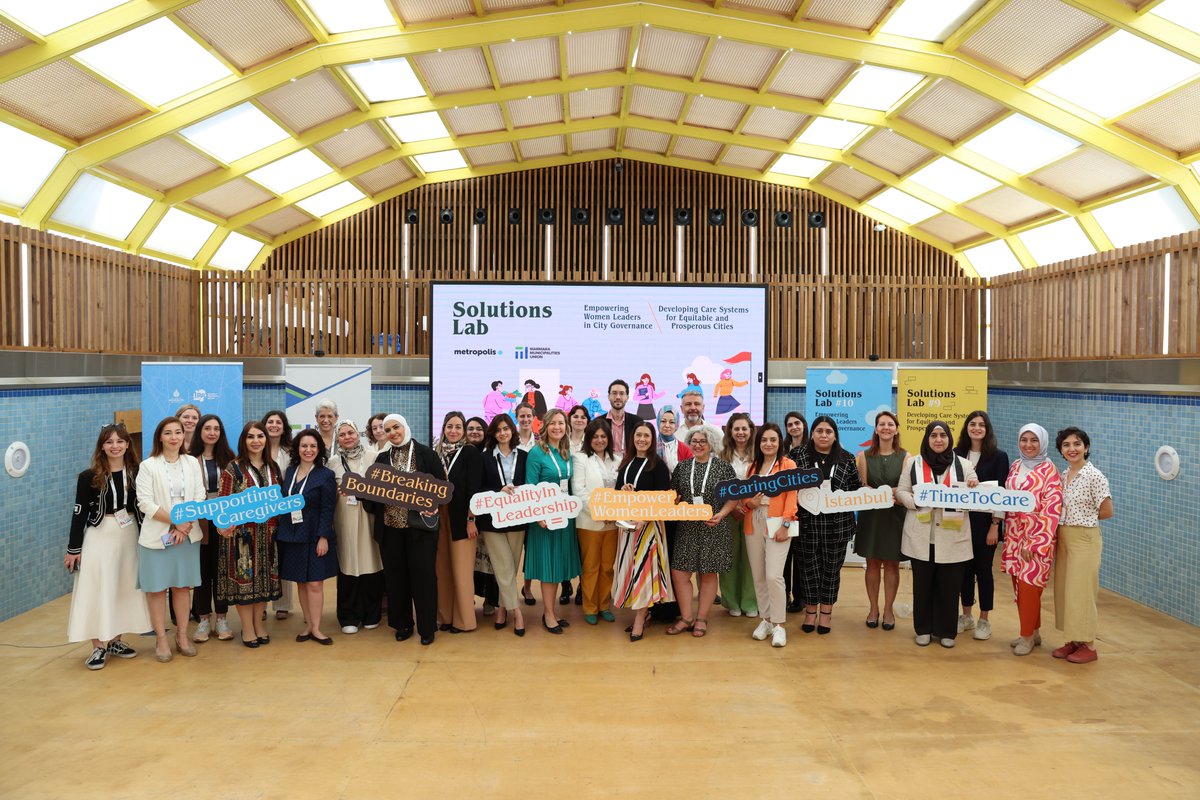 MMUTurkiye's tweet photo. Kicking off the #SolutionsLab: Developing Care Systems and Empowering Women Leaders workshop series in Istanbul, in collaboration with MMU and @metropolis_org, uniting 26 urban leaders coming from 11 cities such as Buenos Aires, São Paulo, Ramallah, Amman, Bogota and more. https://t.co/y61ESdt2df