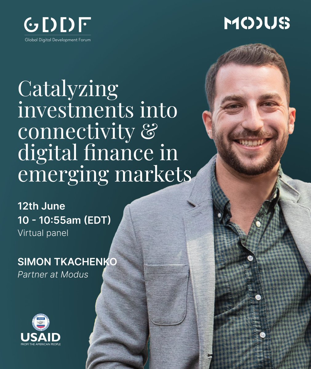 Register for the Global Digital Development Forum to hear Simon explore the current funding gaps in internet connectivity and digital finance 🌎

🔗 Join the event virtually: bit.ly/4aH9GXy 

#GDDF2024 #startupecosystem #digitalinvest #USAID #startupfinancing