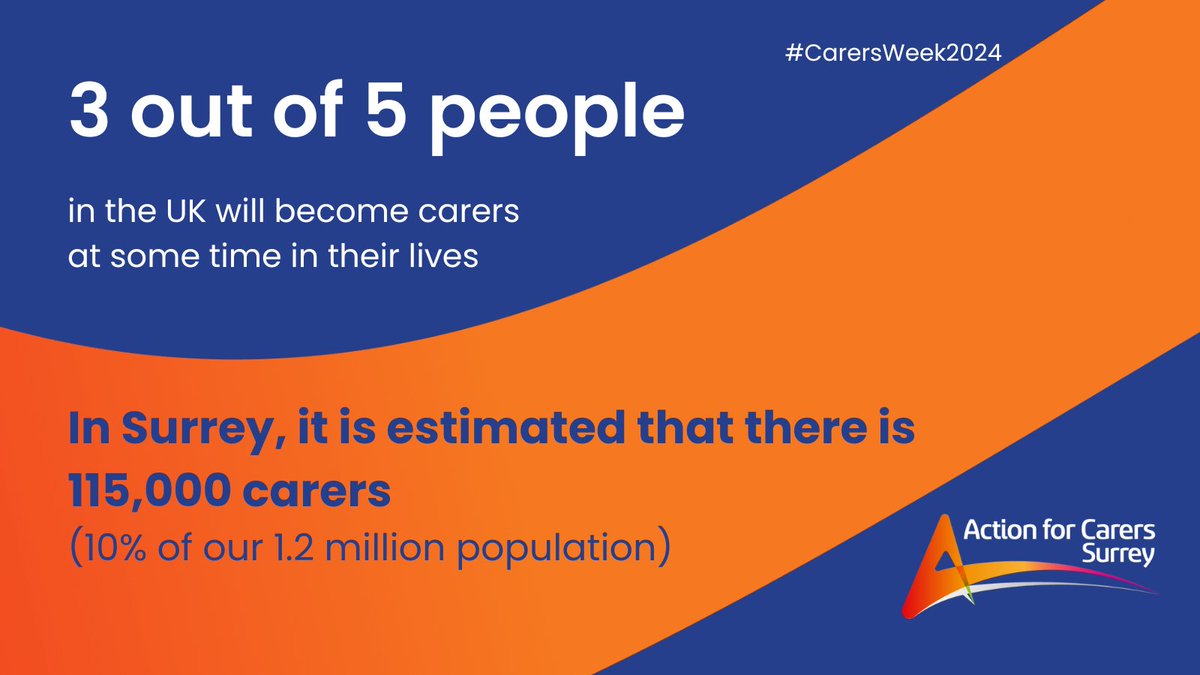 Action for Carers (@carerssurrey) on Twitter photo 3 out of 5 people in the UK will become carers in their lives & Surrey likely has at least 115,000 unpaid carers. Please share to raise awareness of this #CarersWeek - Thank you. <a href="/SurreyLive/">SURREY LIVE NEWS</a> <a href="/BBCSouthNews/">BBC Hampshire & Isle of Wight</a> <a href="/sryhilsradio/">Surrey Hills Community Radio</a> 3 out of 5 people in the UK will become carers in their lives & Surrey likely has at least 115,000 unpaid carers. Please share to raise awareness of this #CarersWeek - Thank you. <a href="/SurreyLive/">SURREY LIVE NEWS</a> <a href="/BBCSouthNews/">BBC Hampshire & Isle of Wight</a> <a href="/sryhilsradio/">Surrey Hills Community Radio</a>