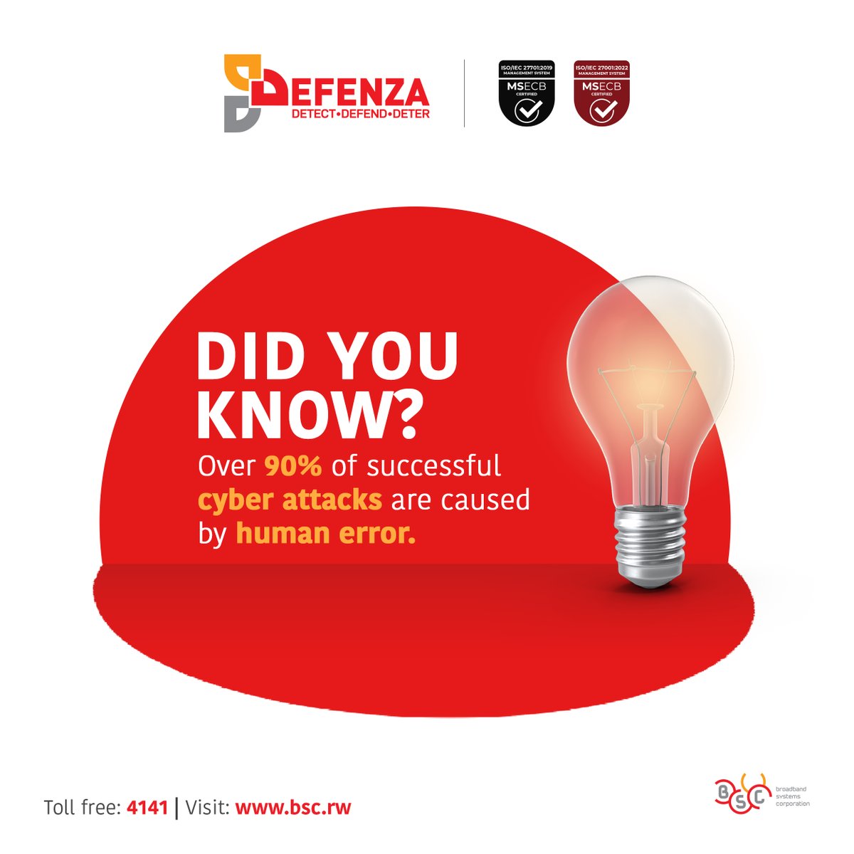 bscrw's tweet image. Did you know? Over 90% of successful cyber-attacks are caused by human error. Stay vigilant, update your passwords regularly, and think before you click.

#staysafeonline #cybersecurity #defenza #explore