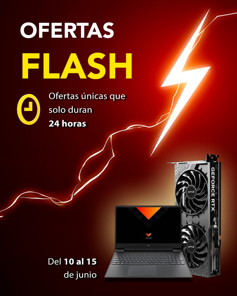 COOLMODcom's tweet photo. ¡Vuelven las Ofertas Flash de #COOLMOD! ⚡️ Descuentos imperdibles en gaming y componentes. 🖥️Renueva tu equipo con los mejores componentes.
💻Cada día a las 10 te presentaremos 5 productos ¡Del 10 al 15 durante 24 HORAS! 🛍️💥 https://t.co/0W2N2lW09s