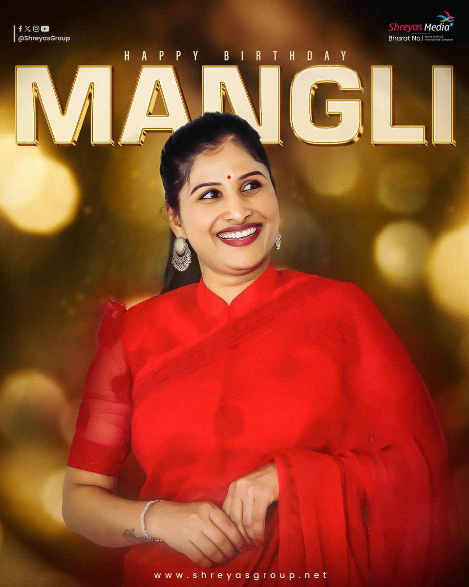 Shreyas Sriniwaas (@shreyasmedia) on Twitter photo Sending our warm wishes to the Sensational & Gorgeous Singer <a href="/iamMangli/">Mangli Official</a>, Happiest Birthday 🎤🥳
May prosperity, love, and generosity illuminate your path always.💥🤩
-Team <a href="/shreyasgroup/">Shreyas Media</a>✌️
#HappyBirthdayMangli #HBDMangli #Mangli #ShreyasMedia #ShreyasGroup Sending our warm wishes to the Sensational & Gorgeous Singer <a href="/iamMangli/">Mangli Official</a>, Happiest Birthday 🎤🥳
May prosperity, love, and generosity illuminate your path always.💥🤩
-Team <a href="/shreyasgroup/">Shreyas Media</a>✌️
#HappyBirthdayMangli #HBDMangli #Mangli #ShreyasMedia #ShreyasGroup