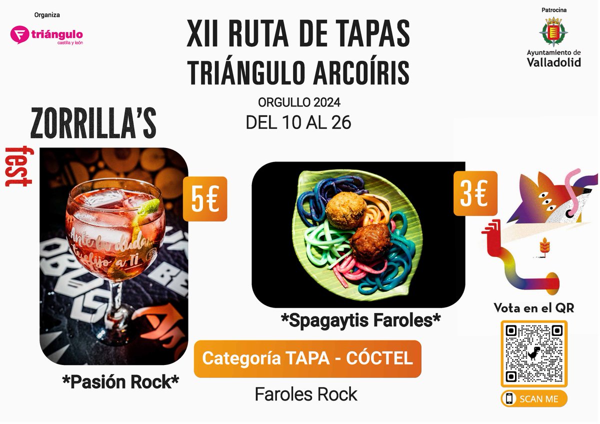 En el lateral del Teatro Calderón otro debutante en la ruta, Los Faroles nos propone una tapa con opción vegana ‘Spagaytis Faroles’ y el cocktail ‘Pasión Rock’. Y acabamos con un clásico, <a href="/Lalupebarpucela/">Lalupe BarValladolid</a> que este año apuesta por ‘El beso del diablo’