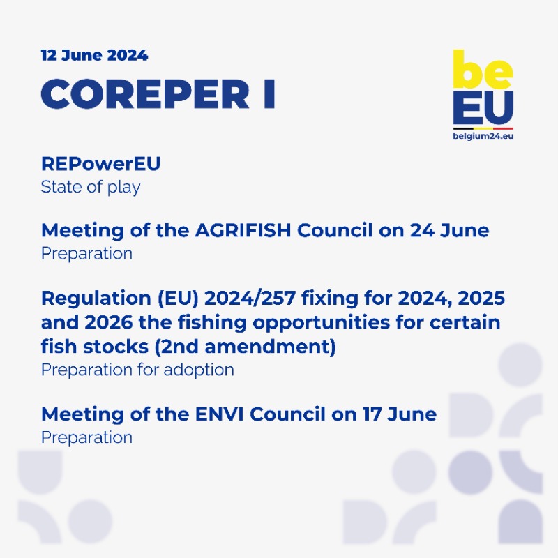 BelgiuminEU's tweet photo. This week's agenda for #COREPERI and #COREPERII.

#EU2024BE