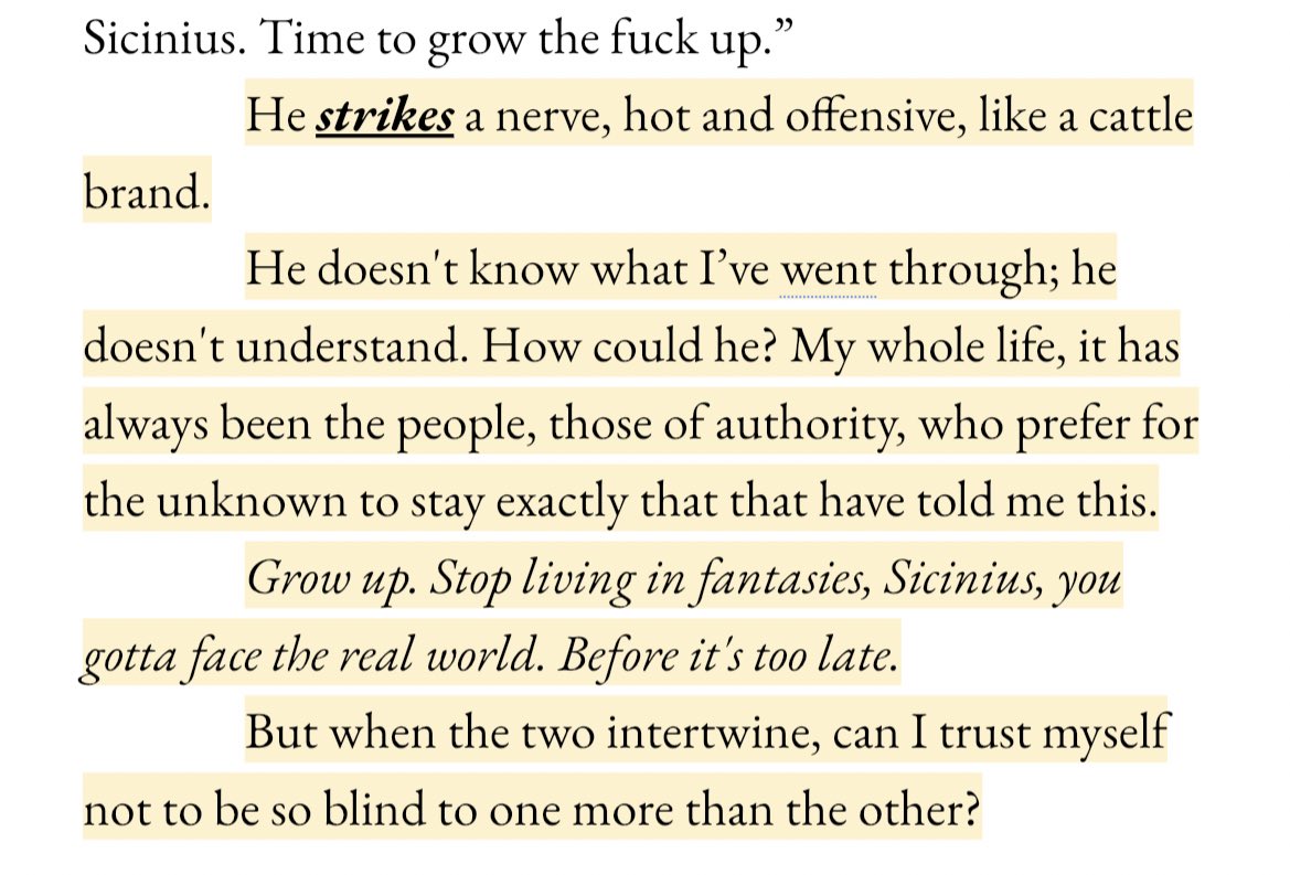 kidigami's tweet image. ⟢ 𝘴𝘩𝘢𝘳𝘦 𝘢 𝘭𝘪𝘯𝘦 𝘧𝘳𝘰𝘮 𝘺𝘰𝘶𝘳 𝘞𝘐𝘗 . . . 

{ — ０６/ ０９　⟢   ` 𝑆𝑇𝑅𝐼𝐾𝐸  `  ⟢ } 

✖︎
     「 #wipsnips #amwriting #writingcommunity 」