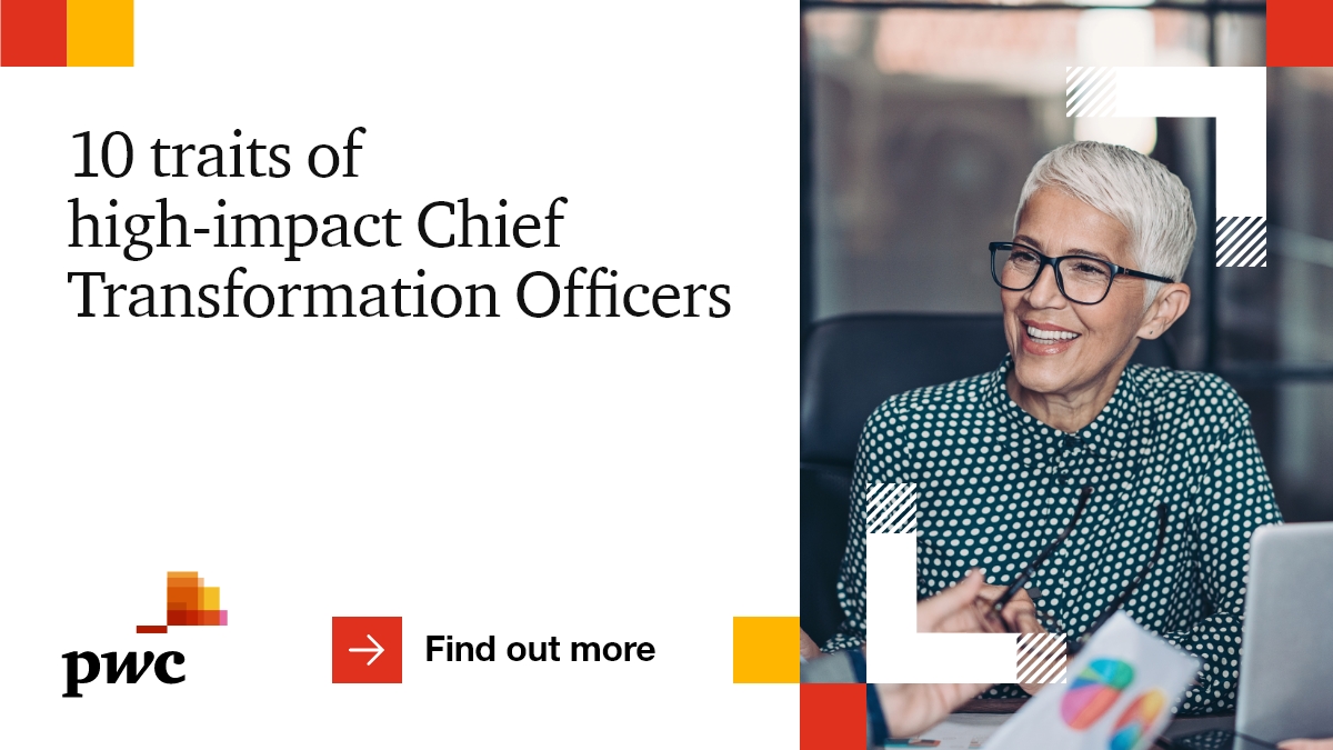 BruceHedley1's tweet photo. The need for Chief Transformation Officers has never been stronger.

Hear from @PwC_UK's industry experts to discover the 10 traits that ensure successful business transformation. Read here: https://t.co/yABwn5tb8v

#Transformation #BeTransformative https://t.co/erfHejfoyp