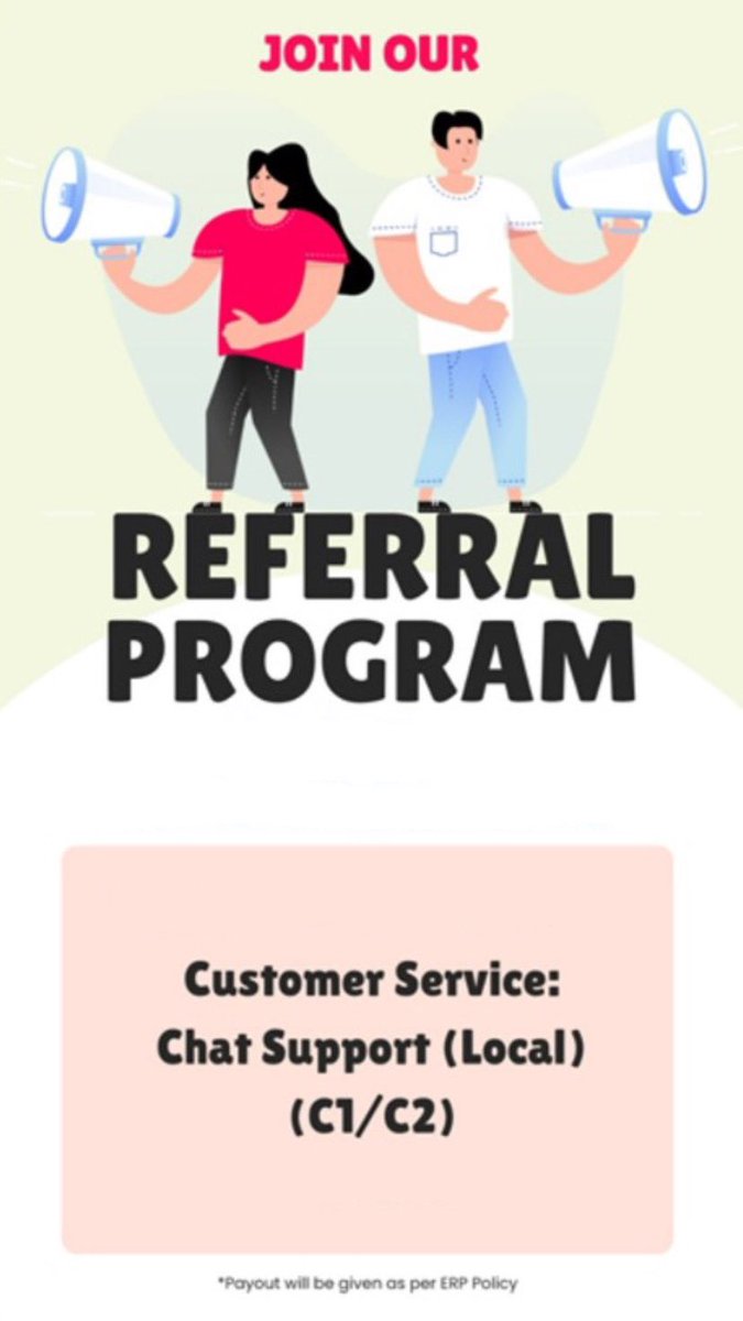 hudaL0L's tweet photo. @worksfess Hi Floks!
The company in Kuala lumpur that im working is hiring for referral:
- min diploma
-active passport 
-has bpo experience (1 yr) (Optional) 
-attach Facebook URl
(accomadation, visa and flight ticket r provided by the company)
💌your resume :
alfinhudamuhammad@gmail.com https://t.co/WdevyYfgiJ