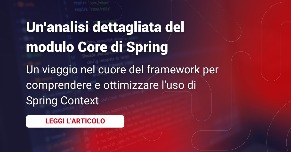 Esplora il modulo Core di Spring nel nostro nuovo articolo su #Techblog! 
Leggi l'articolo ora e diventa un esperto di Spring Context! 🔗 bit.ly/3XfwF8U

Hai qualche domanda? 
Scrivicelo nei commenti!

#SpringFramework #TechBlog #SpringContext #BackendDevelopment
