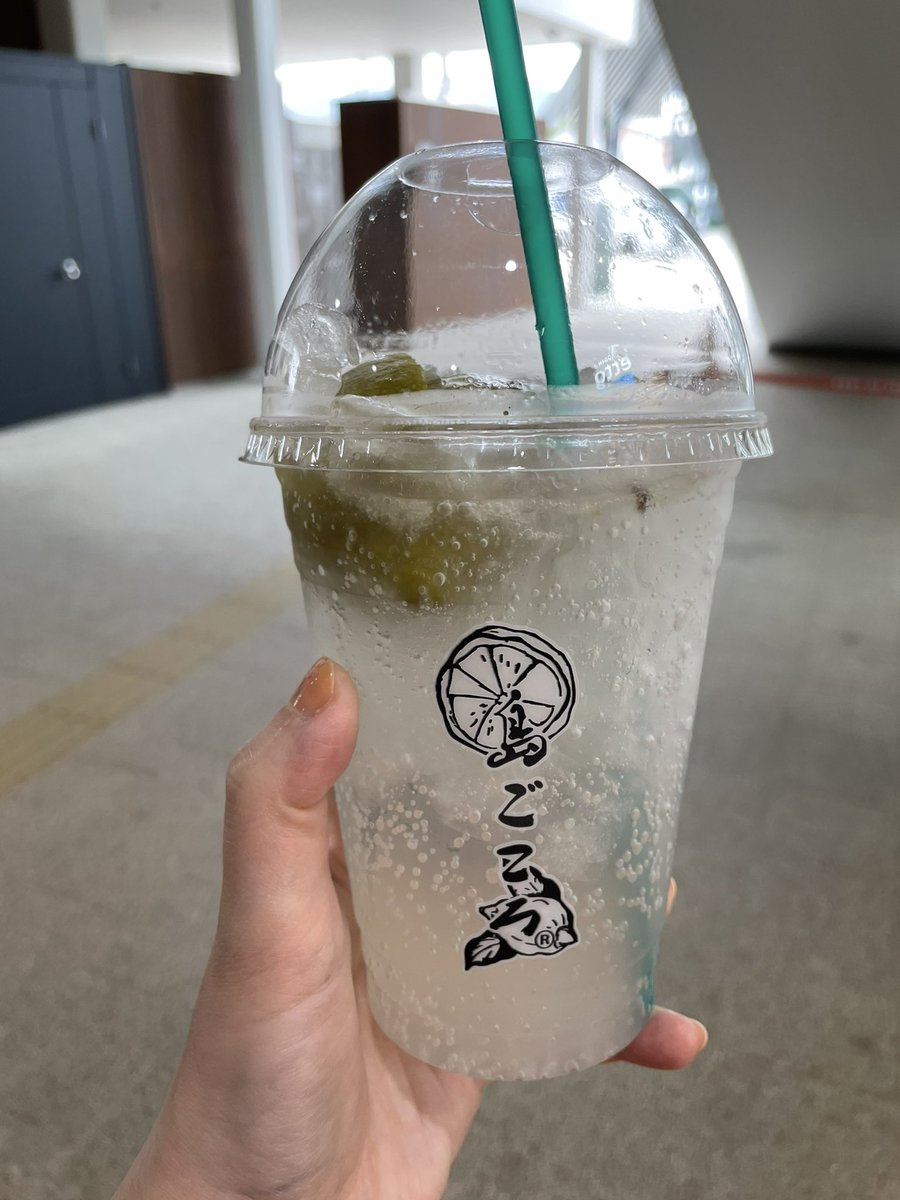umikuun's tweet photo. 帰りに船の乗り降りするとこ(何て言ったらいいのか？)そこの近くで売ってたレモン🍋水がめっちゃ！美味しかった〜！
暑かったのもあるかもだけどレモン丸ごと入ってたよ〜
＃広島＃ゴールデンウィーク＃レモン https://t.co/nT07hOYtPT