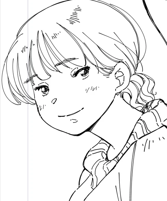 いいかんじに描けたよ あと2日で線画終わりそうです 