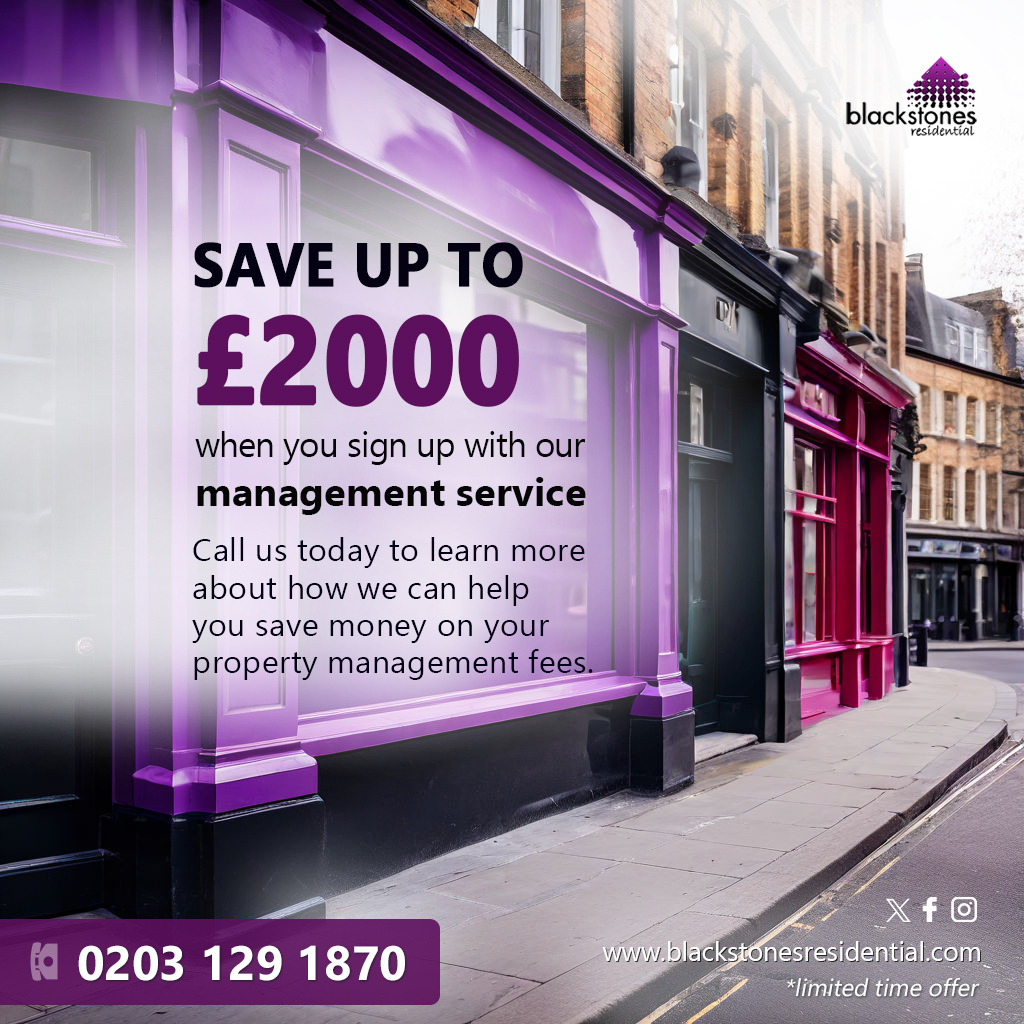 BlackstonesRes1's tweet photo. Simplify your rental property management and enjoy substantial savings with Blackstones Residential, your trusted partner in London's property market.
Call us on 0203 129 1870 https://t.co/JkdW5KtJBz
#limitedtimeoffer #LondonPropertyManagement #PropertyManagement #landlordsuk https://t.co/IdldBj4bgX